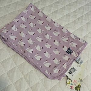 Kickee Pants Swaddle Blanket Thistle Swan Princess